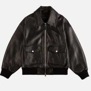GARAGE FAUX LEATHER JACKET DARK BROWN